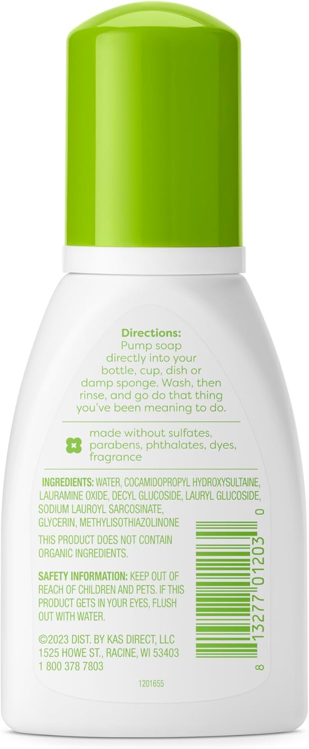 Babyganics Foaming Dish Soap, Pump Bottle, Fragrance Free, 16oz, 3 Pack