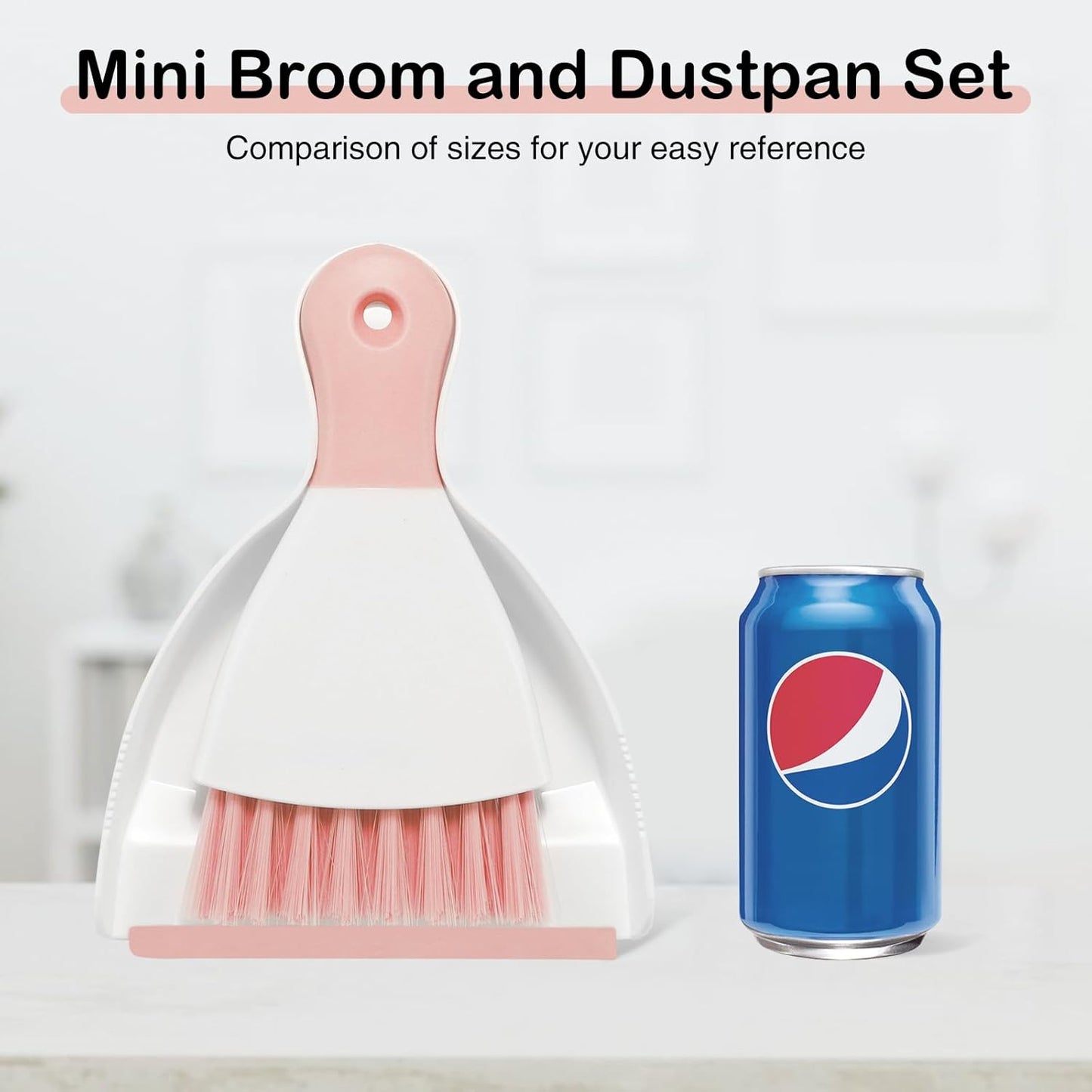 NACENA Mini Dustpan and Brush Set 2 Pack, Small Broom and Dustpan Set Dust Pan and Mini Hand Broom Dustpan and Broom Combo Compact for Home Table Keyboards Sofa Kitchen, Blue