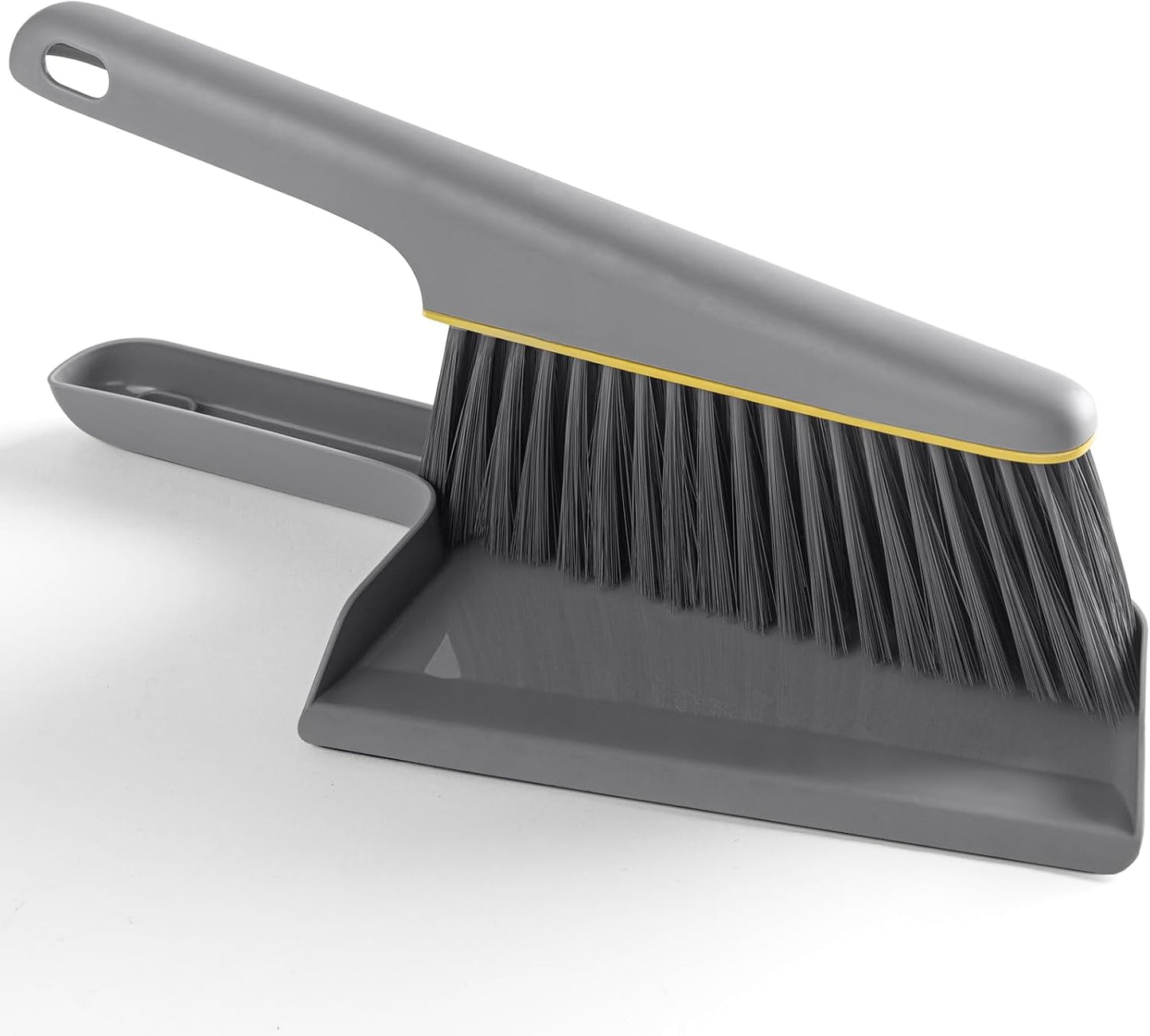 Lumkew Small Broom and Dustpan Set, Hand Mini Dust-Pan and Brush, Handheld Portable Compact, 1 Piece, Gray