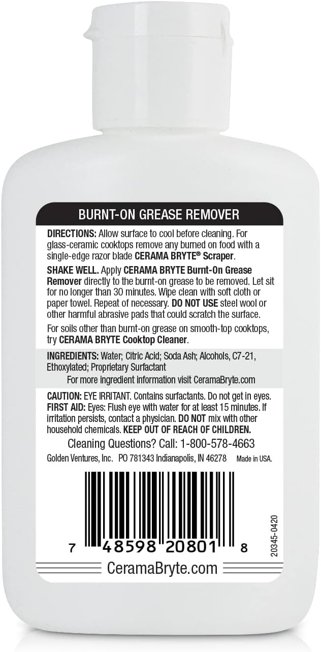 Cerama Bryte Burnt on Grease Remover, 2 Ounce Bottle (20812)