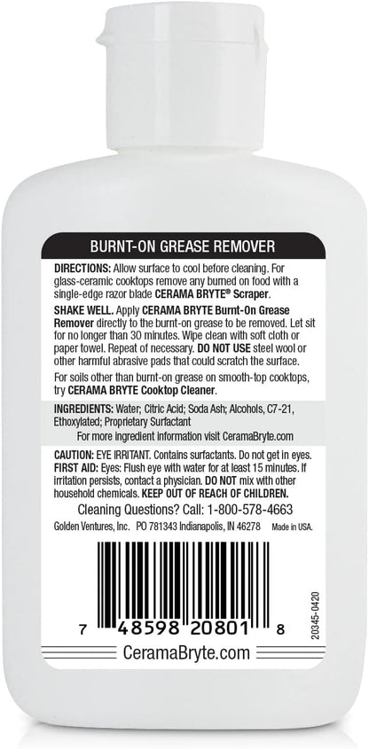 Cerama Bryte Burnt on Grease Remover, 2 Ounce Bottle (20812)