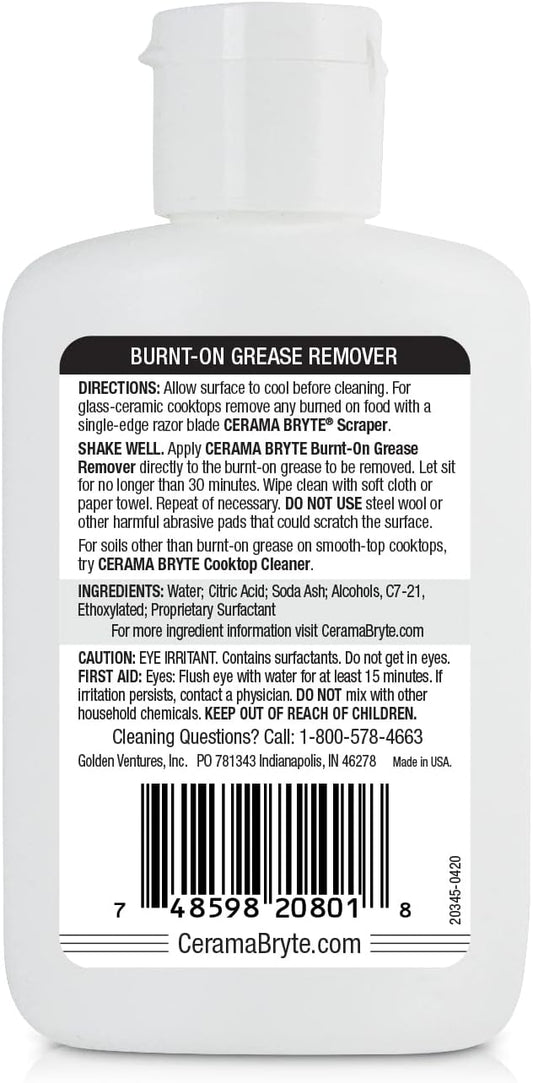 Cerama Bryte Burnt on Grease Remover, 2 Ounce Bottle (20812)