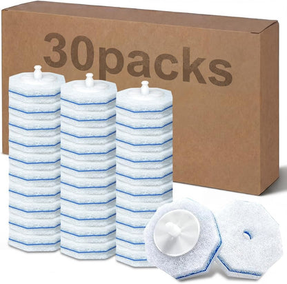 ROUNDSQUARE Disposable Toilet Bowl Cleaner with 40 Disinfecting 5X Power Refill Heads, Wands, Storage Caddy, Cleaning System Starter Kit