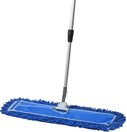 48 Inch Blue Commercial Dust Mop & Floor Sweeper with Extendable Handle – Mop for Hardwood, Tile, and Concrete Floor Cleaning