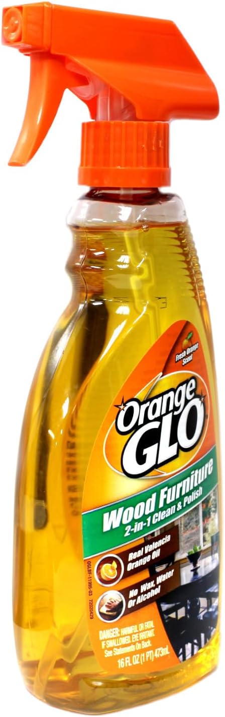 Orange Glo Wood Furniture 2-in-1 Clean & Polish Spray, 16 oz. (Pack of 4)