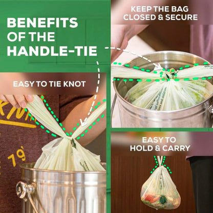 (Include 10 Bonus Bags) ANECO 100% Compostable Waste Bags 2.6 Gallon, Extra Thick Kitchen Small Compost Bags for Countertop Bin, 110 Count (100 + 10 Extra)