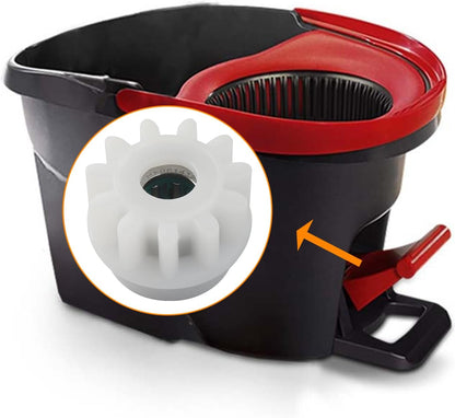 6 Pack Spin Mop Bucket Gear Replacement – Stainless Steel & Plastic White Gears, One Way Clutch Bearing Sprockets for Spin Mop Bucket Repair