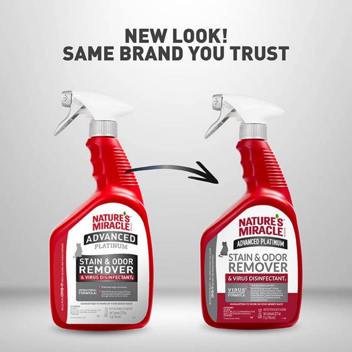 Nature’s Miracle Advanced Platinum Stain and Odor Remover and Virus Disinfectant, 32 Ounces, Disinfects and Cleans