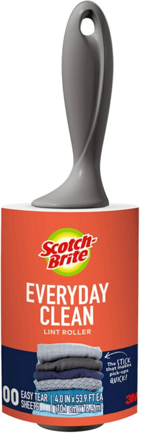 Scotch-Brite Everyday Clean Lint Roller, 95 Sheets, Multi-Purpose Pet Hair, Fuzz, and Lint Remover for Clothes, Furniture, Vehicle Upholstery, and More
