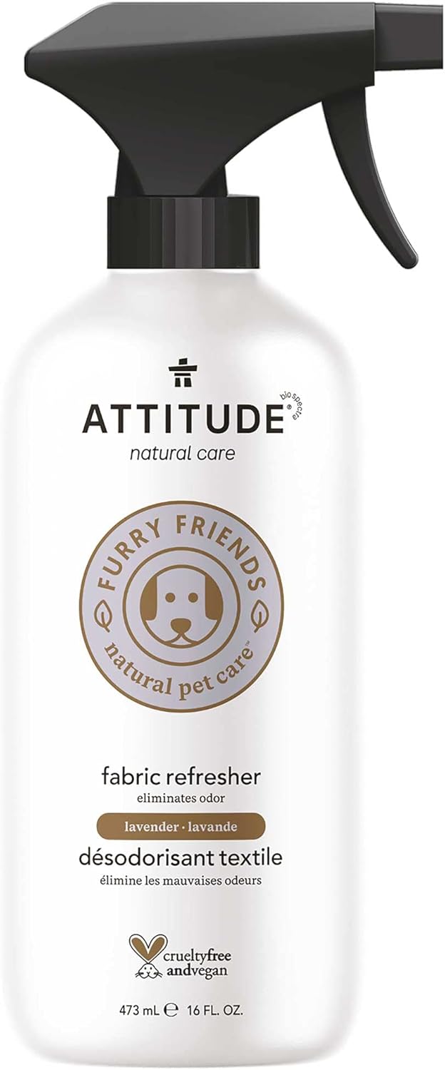 ATTITUDE Fabric Refresher for Pets, Neutralizes Odors, Plant and Mineral-Based Ingredients, Vegan and Cruelty-free, Bulk Refill, Lavender, 67.62 Fl Oz