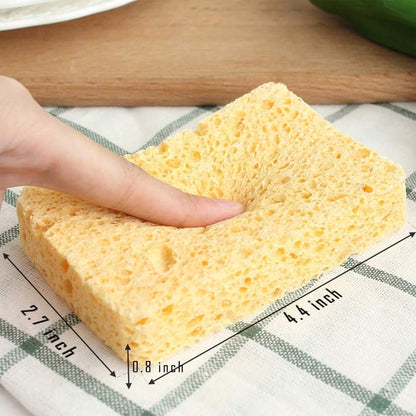 Cellulose Sponges,Heavy Duty Scrub Kitchen Sponge,Clean Tough Messes Without Scratching Sponges Kitchen,Pop Up Eco Sponges DIY Orange (6 Pack)