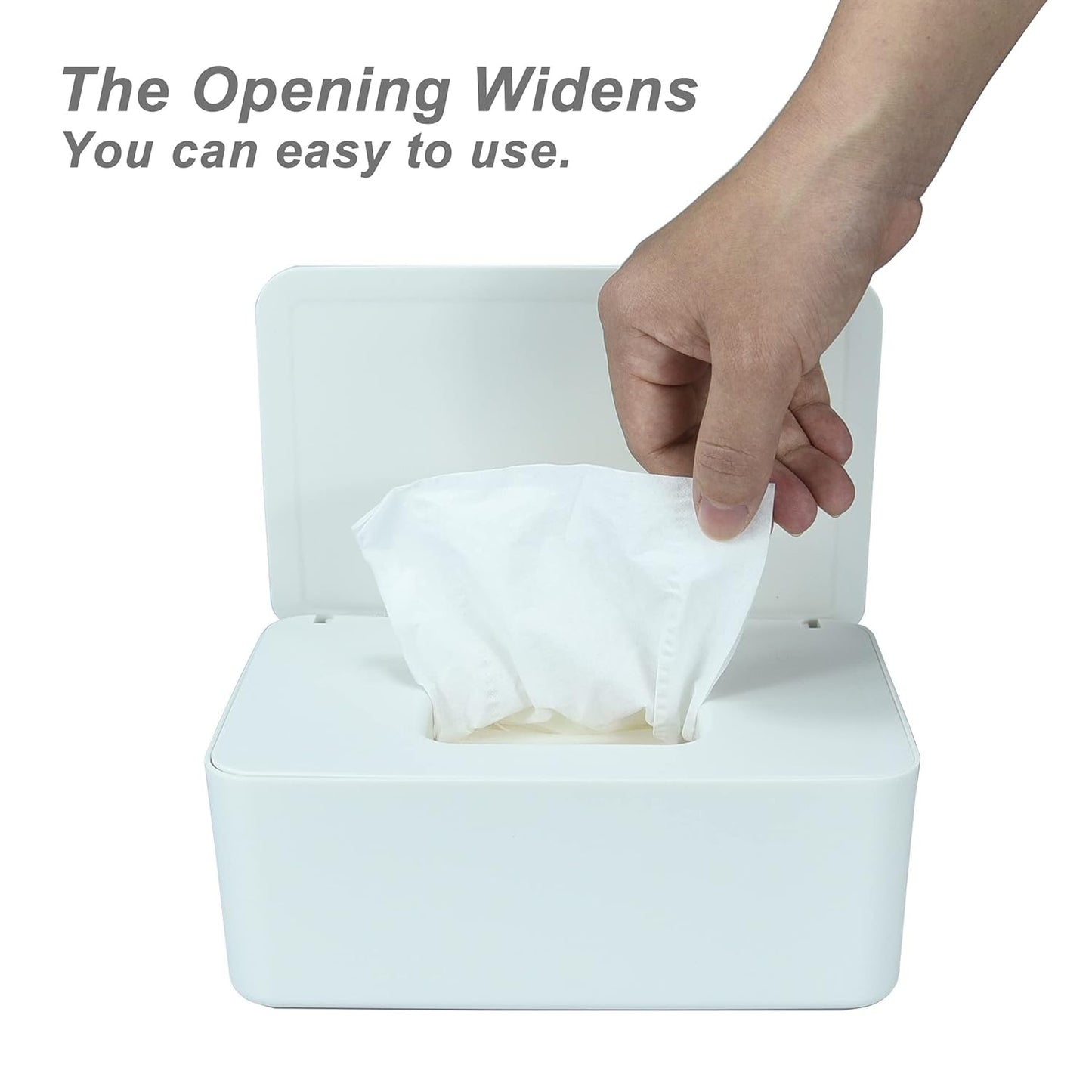 Diaper Wipes Dispenser, Baby Wipes Case, Baby Wipe Holder Keeps Diaper Wipes Fresh, Wipe Container with Non-Slip Feet (Black)