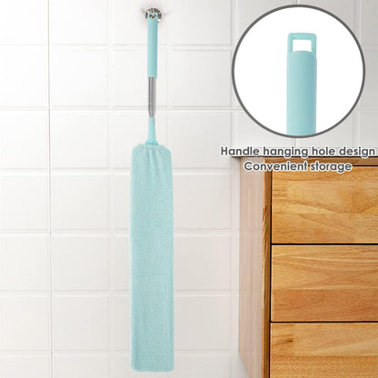Gap Dust Cleaner Retractable Microfiber Gap Dust Brush Flexible Long Flat Gap Duster with Extendable Pole and Cloth Cover for Sofa Bed Furniture Bottom Ceiling Fan Blinds(Grey)