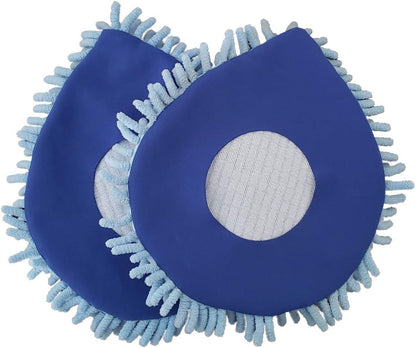Chomp! Microfiber Mop Refill Pack: 5 Minute CleanWalls 2-pak Giant Noodle Blue Duster Reusable Washable, Window/Door Frame Cleaner and Baseboard Dusts - Dry Dusting Pads