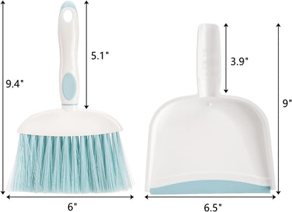 Frcctre 3 Pack Small Dustpan and Brush Set, Multipurpose Plastic Small Hand Whisk Broom and Dustpan Set Cleaning Sweep Tools for Desk Car Keyboard Countertop Home Kitchen
