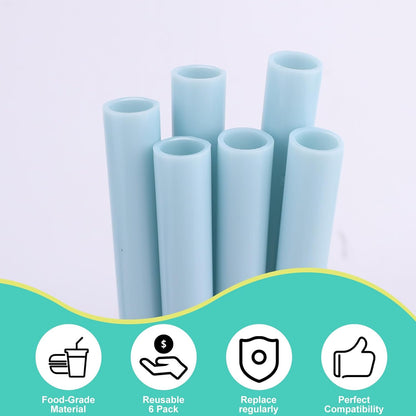 6pcs Replacement Straws for Owala Freesip 24/32oz, Reusable Plastic Straws with Cleaning Brush Tumbler Accessories Parts for Owala Flip 24/32oz Stainless Steel Insulated Water Bottle