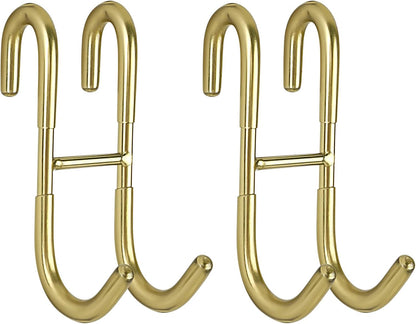 Simtive Shower Door Hooks (2-Pack), Towel Hooks for Bathroom Frameless Glass Squeegee Hooks, Black