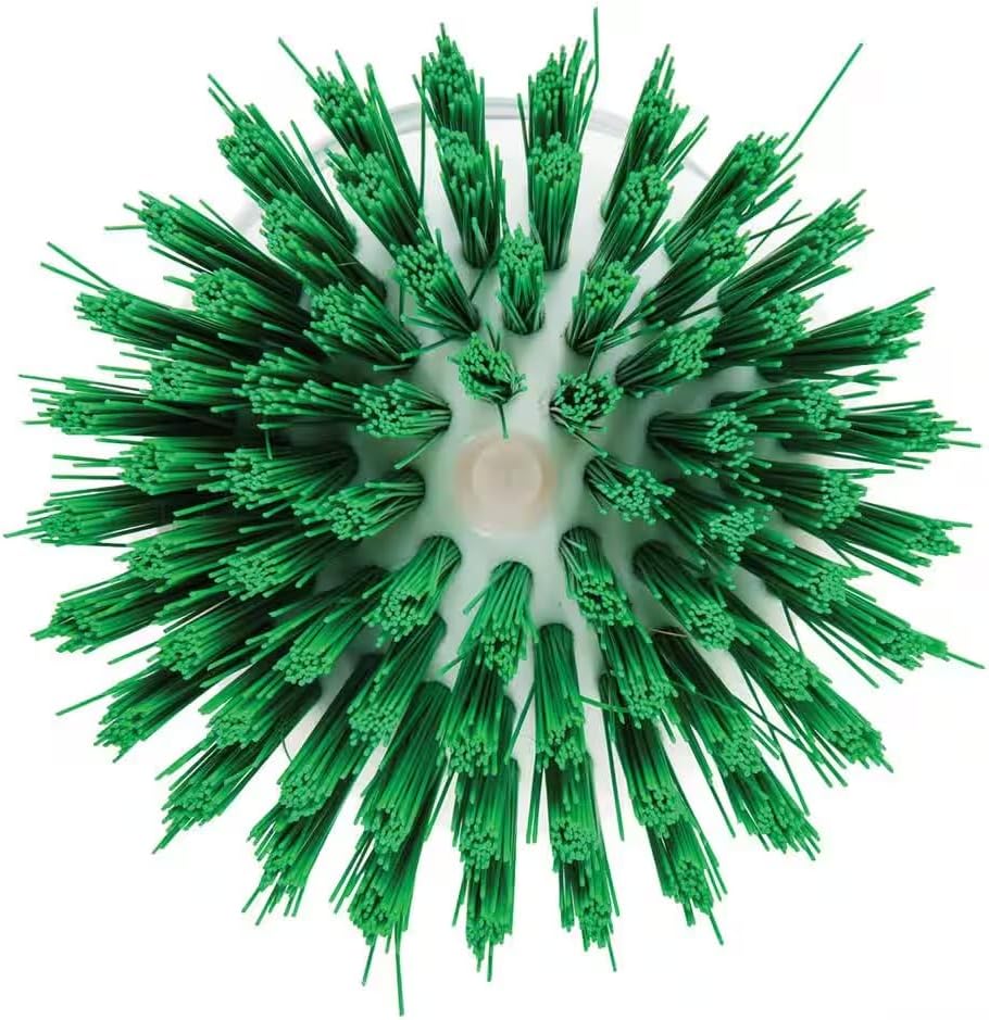 Soap Dispensing Palm Scrub Brush - Made in The USA - Heavy Duty Kitchen Dish Scrubber with Ergonomic Non-Slip Grip for Dishes, Pots, Pans, and Sink Cleaning