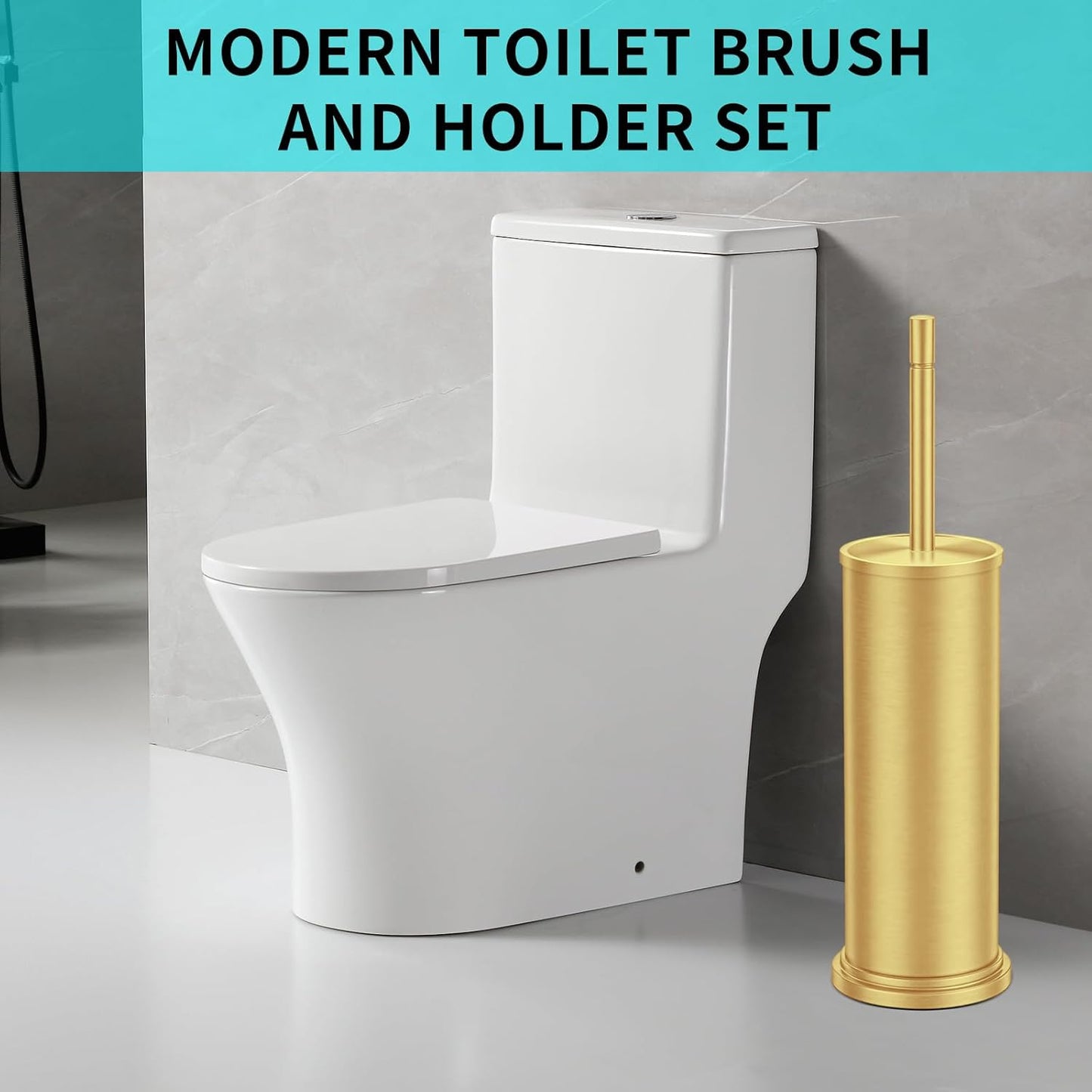 Chrome Toilet Brush and Holder Set,304 Stainless Steel Toilet Brush for Bathroom with Long Handle, Heavy Duty Toilet Bowl Brush,Removable Inner Bowl and Splash Protection,Deep Cleaning