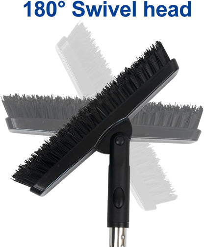 CELOX Grout Brush with Long Handle, Tile Grout Cleaner Brush for Tile Floors, for Shower Tile, for Cleaning Grout, Gray