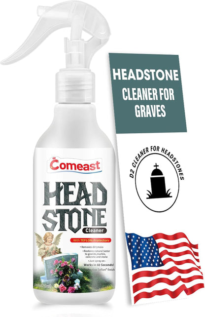 Headstone Cleaner for Graves,Highly Effective Gentle Formula for Cemetery,Gravestone & Tombstone Care,Safely Removes Dirt from Stone Surfaces 8.45 fl oz