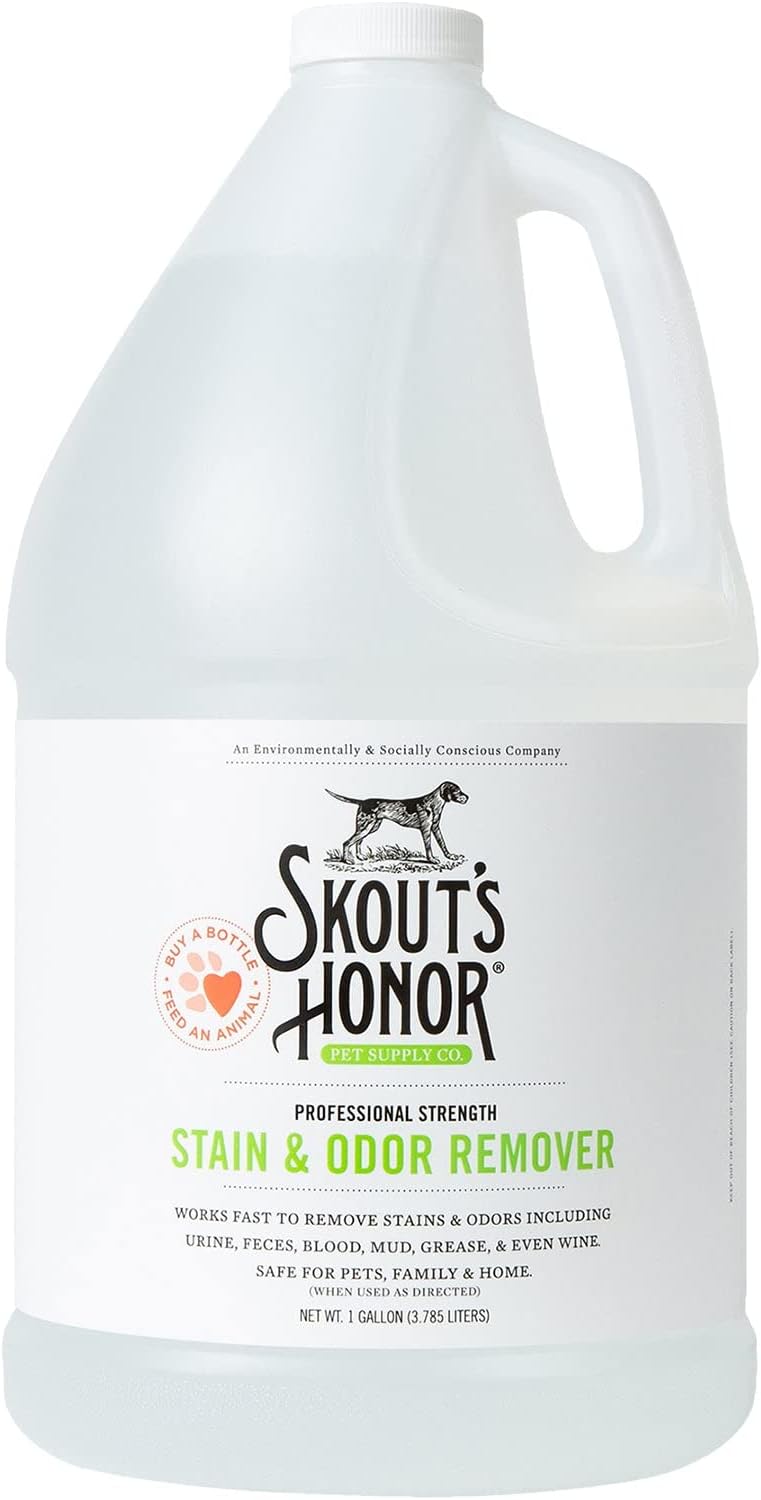SKOUT'S HONOR Severe Mess Stain & Odor Eliminator, Powerful Stain Remover and Carpet Cleaner for Tough Dog Messes, Eco-Friendly Carpet Deodorizer, Cleaning Spray and Poop Spray, 35 oz