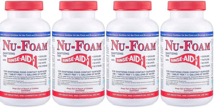 Nu-Foam Sanitizing Tablets for Bar Glassware – Superior Rinse Aid - Hand Washing Bar, Tavern, Brewery Supplies - Spotless Serving Glasses - 6 Jars 600 Tablets/ 3600 Quarts (6 Pack 600 Tablets)
