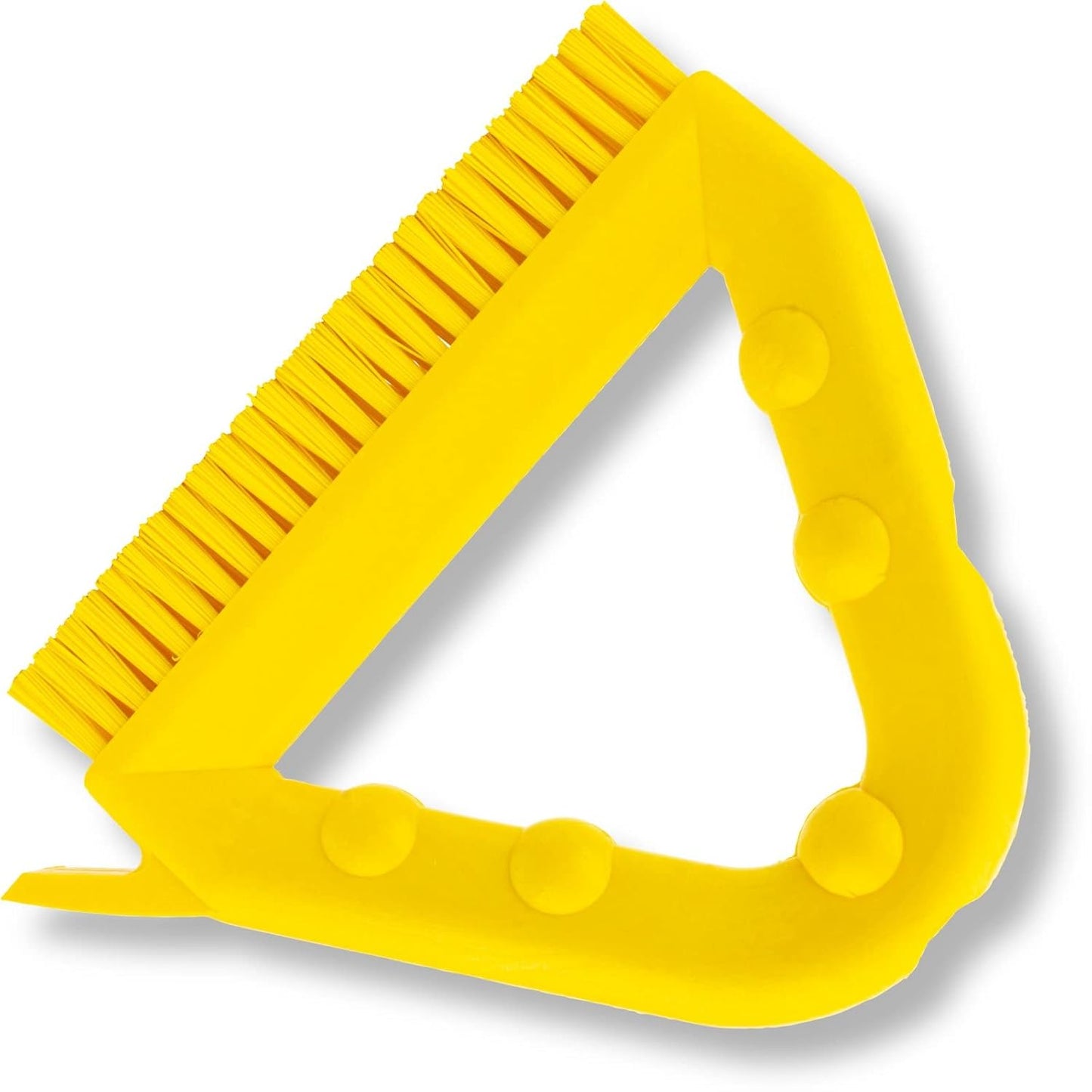 SPARTA Plastic Commercial Grout Brush, Triangle-Shaped Scrub Brush with Scraper and Two Threaded Holes for Attaching Handle (Sold Separately), 9 x 7 x 7 Inches, Gray