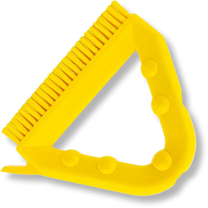 SPARTA Plastic Commercial Grout Brush, Triangle-Shaped Scrub Brush with Scraper and Two Threaded Holes for Attaching Handle (Sold Separately), 9 x 7 x 7 Inches, Gray