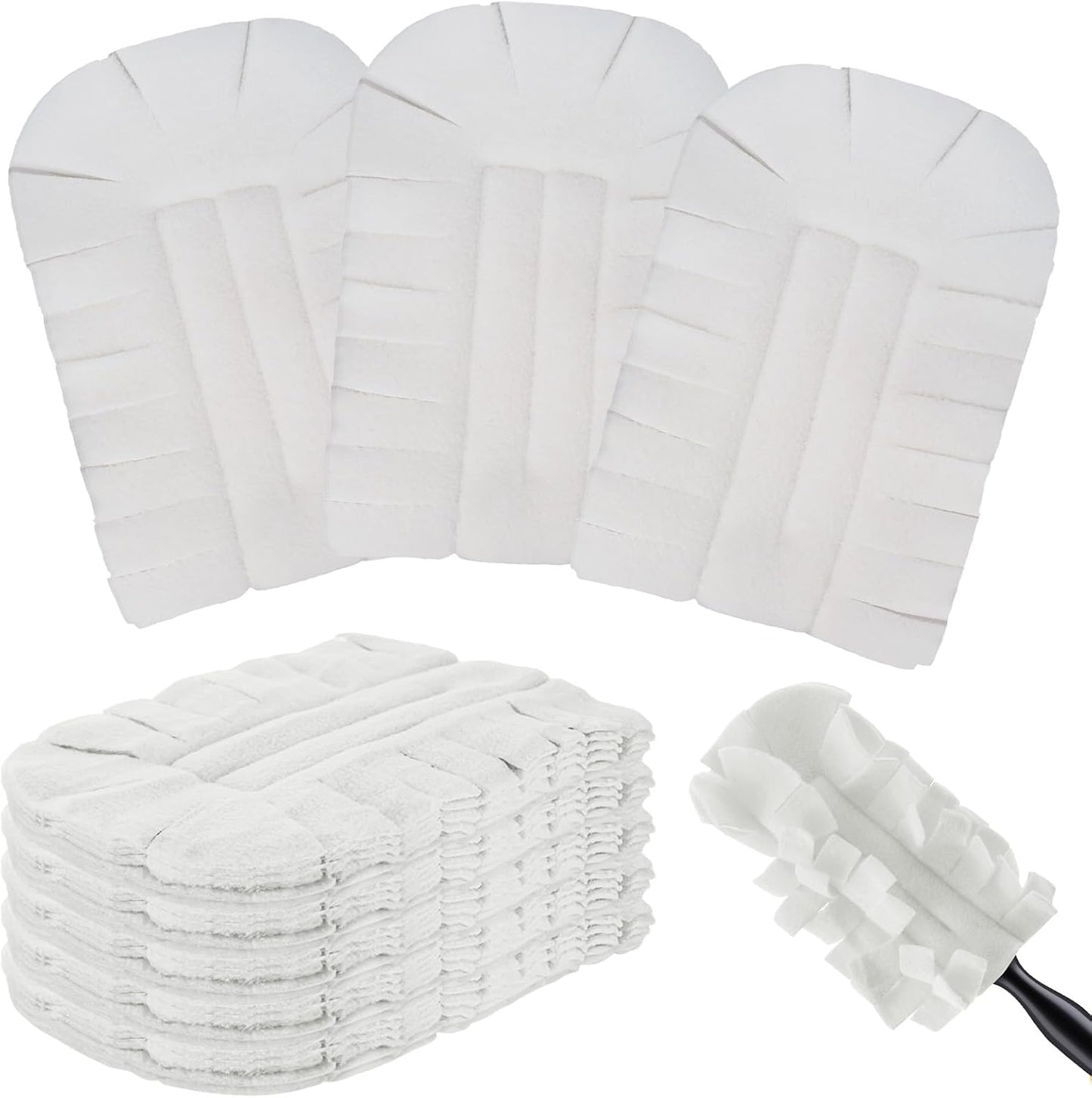 Zubebe 12 Pcs Duster Refill Reusable Fleece Duster Refills Feather Flat Dusters Multi Surface Washable Cleaning Pads Tools for Home, Blinds, Car, Pet, Furniture, Fans (Dark Color)