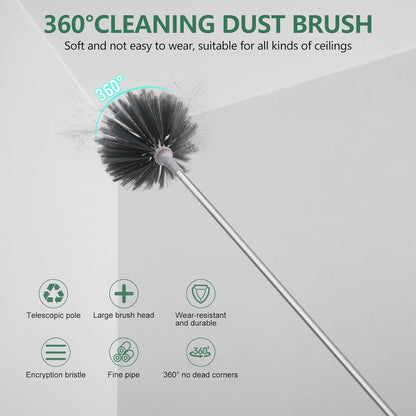 SetSail Extra-Long Dusters with Extension Pole 100-inch for Cleaning, Bendable Microfiber Head Washable Ceiling Fan Duster for High Ceilings, Furniture