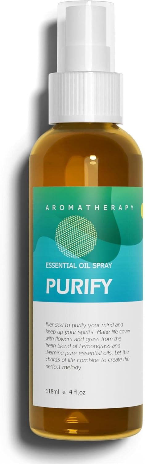 Benatu Citrus Vanilla Essential Oil Blend Spray for Body and Hair, Multi-Use Natural Uplift Scent Aromatherapy Room Linen Mist for Bedding, Pillow, Fabric, Car 4 fl oz