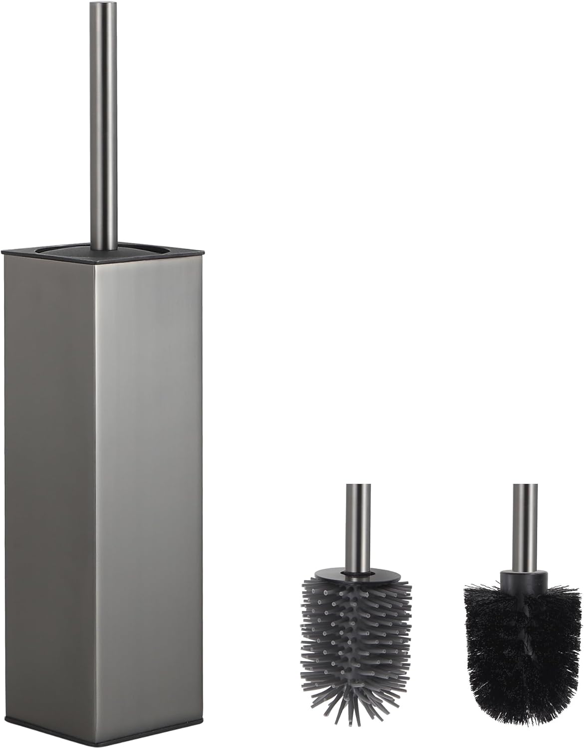 BVL Toilet Brush and Hoder Set Brushed Gold Freestanding for Bathroom