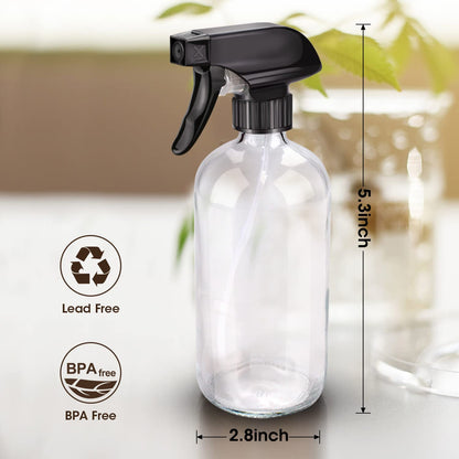 Wedama Amber Glass Spray Bottles, 16 oz Glass Spray Bottles for Cleaning Solutions and Essential Oils, Refillable Empty Spray Bottle with Adjustable Nozzles for Alcohol, Plant and Hair Care (1 Pack)