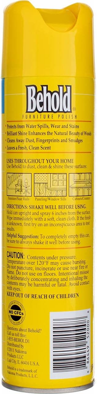 Behold Furniture Polish, Lemon, 12.5 Ounce (2 Pack)