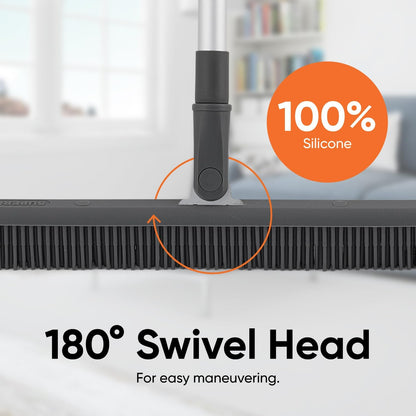 Superio 16"" Slim Silicone Salon Broom - Carpet Rake for Liquid, Human Hair, and Pet Hair, and Fur Space Saving and Easy to Wash, 12811274