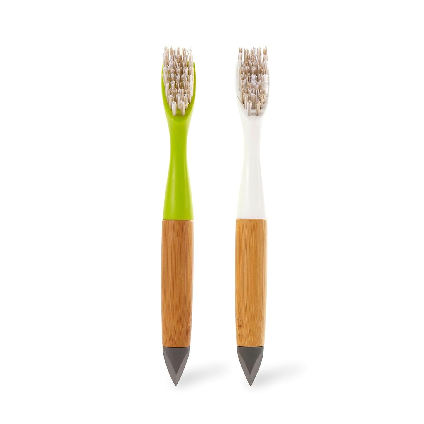 Full Circle Micro Manager, Deep Cleaning Brush for Crevices, Shower, & Grout, Tough Bristles, Sustainable Bamboo Handle, Green