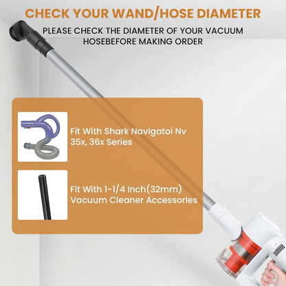 2 Pcs Black Round Vacuum Brush, 1-1/4" Universal Vacuum Dust Brush, 25mm Vacuum Brush Attachment with Four-Layer Vacuum Adapter for Most Vacuum Cleaners Accessories