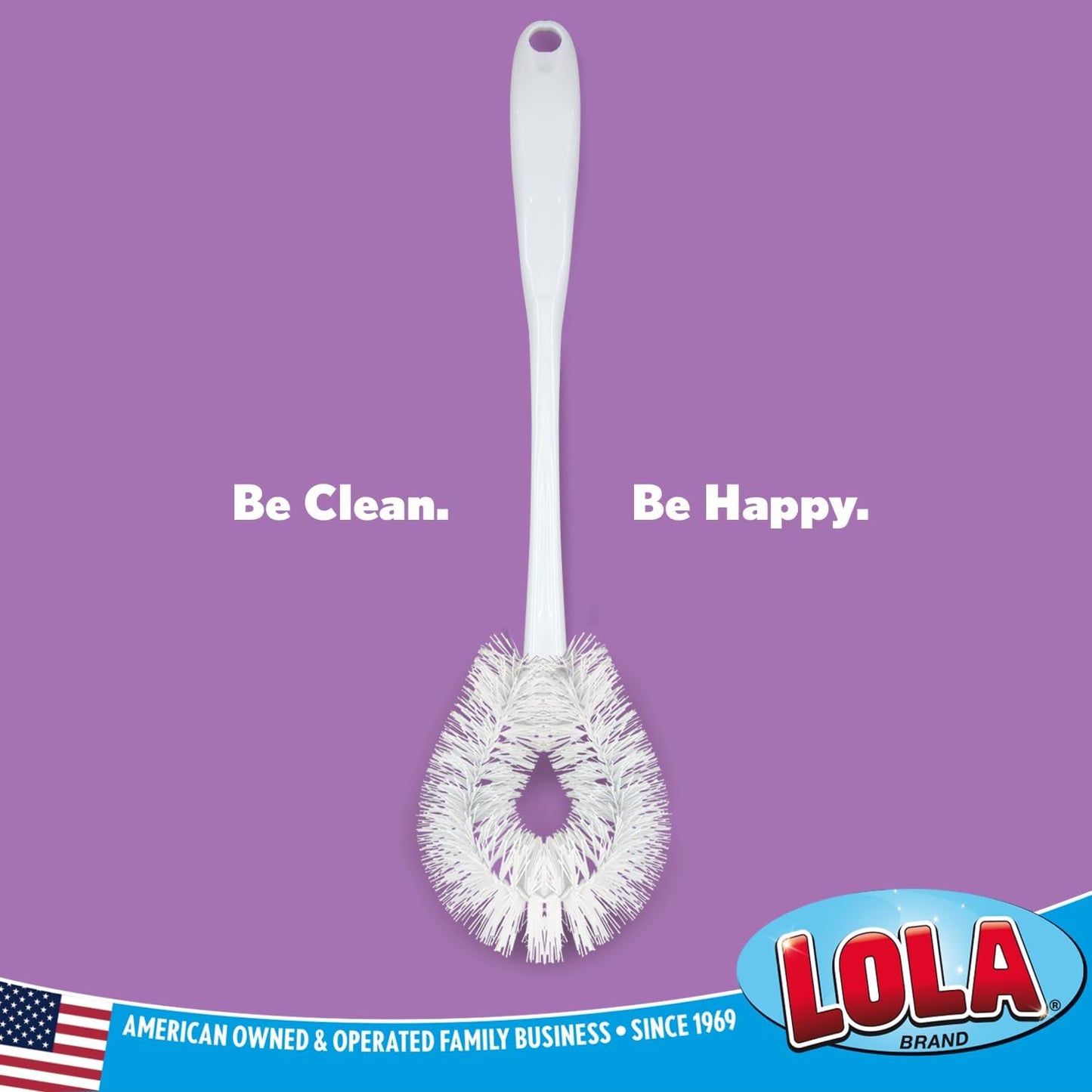 Toilet Brush and Holder Set, By LOLA, 2 Pack, Classic Version, Durable Bristles for Deep Cleaning, w/Compact Space Saving Storage Holder