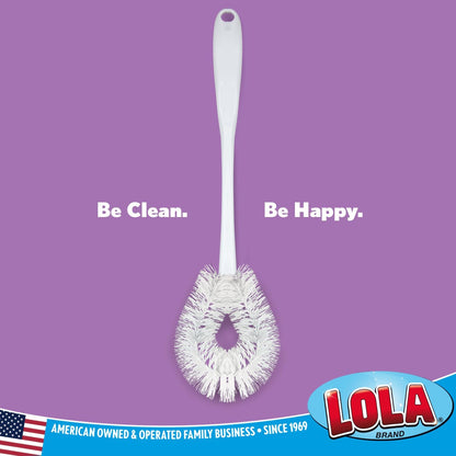 Toilet Brush and Holder Set, By LOLA, 2 Pack, Classic Version, Durable Bristles for Deep Cleaning, w/Compact Space Saving Storage Holder