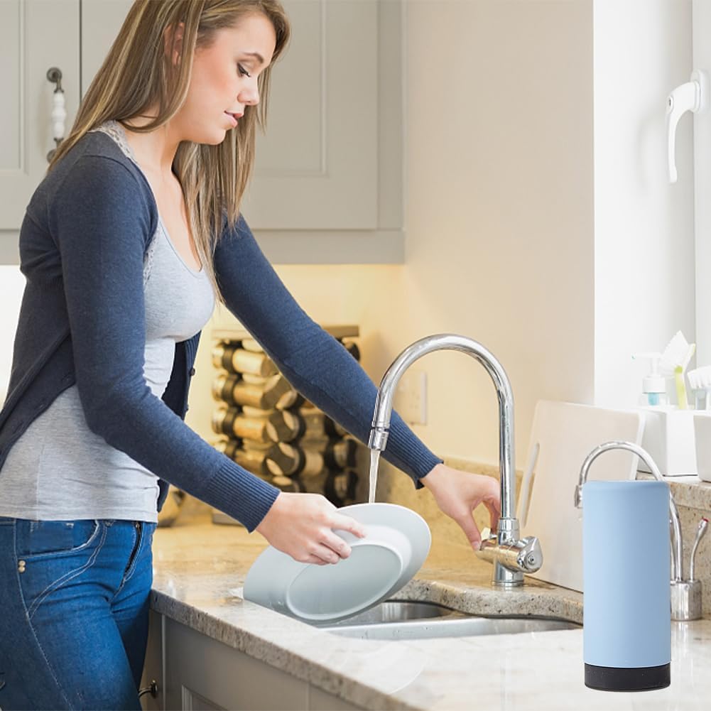 Dish Soap Dish Dispenser, Silicone Squeeze Washing Up Liquid and Hand Soap Refillable Bottles, 240ml Refillable Dishwashing Liquid Dispensing(Color:Blue)