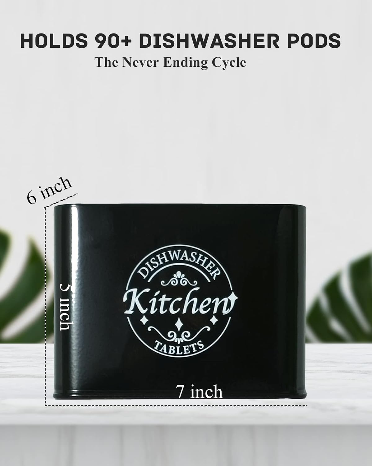 Dishwasher Pod Container with Hinged Lid. Farmhouse Metal Dishwaser Pods Holder for Kitchen Cabinet Organizer. Modern Kitchen Decor and Accessories. Dishwasher Detergent Tablet Storage (Green)