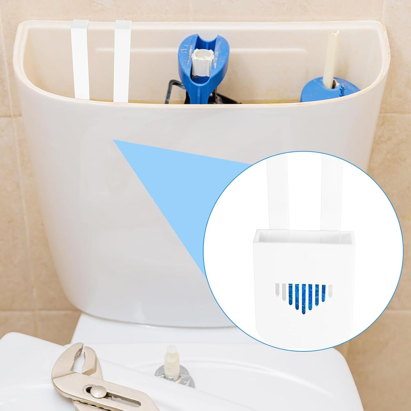 2 Sets Toilet Tank Pucks Holder, Hanging Toilet Bowl Carrier Hook Pucks Holder Hanger Bracket Caddy Avoids Crumbling from Water Tank