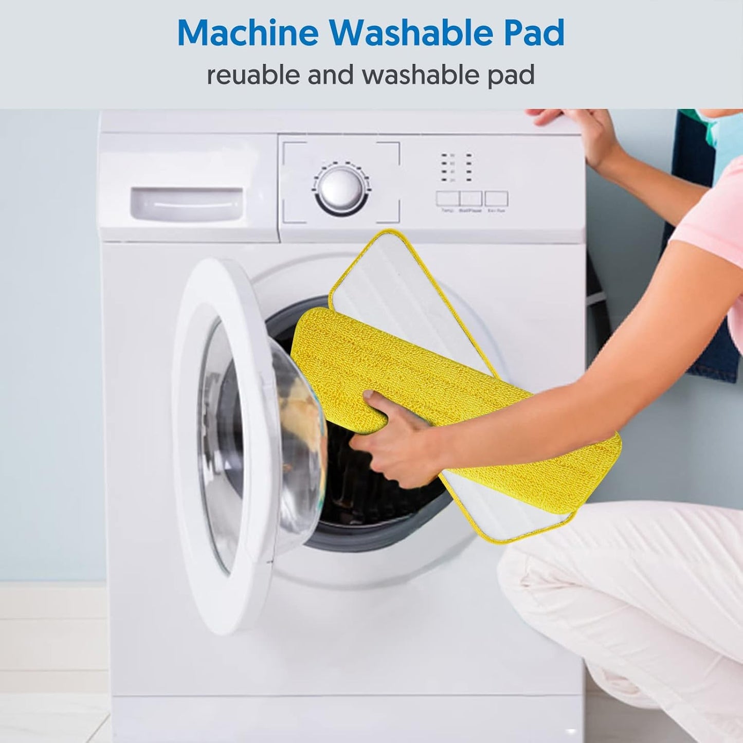 7 Count Reusable Mop Pads for Swiffer PowerMop -MEXERRIS Microfiber Wet Mops Refills PowerMop Pads Refills Machine Washable Hard Floor Mop Pads Replacement for 13''-15'' Spray Floor Mops
