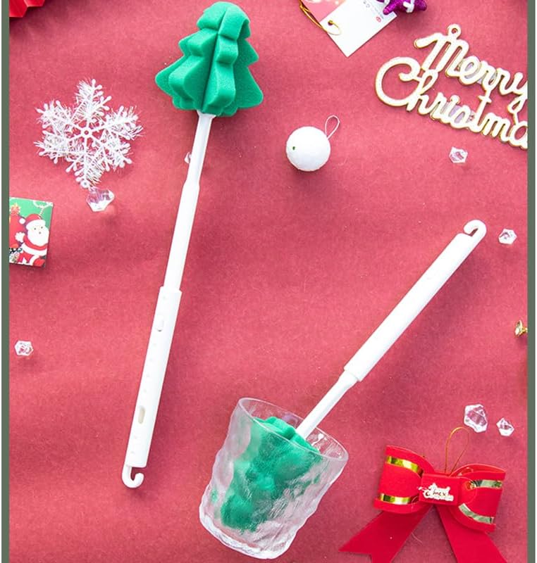 Foshine Bottle Soft Brushs Sponge Bottle Brushes Cleaning Brushs Set with Adjustable Handles 2 Pieces, for Wine Glasses and Bottles 2 Pcs Traceless Hook