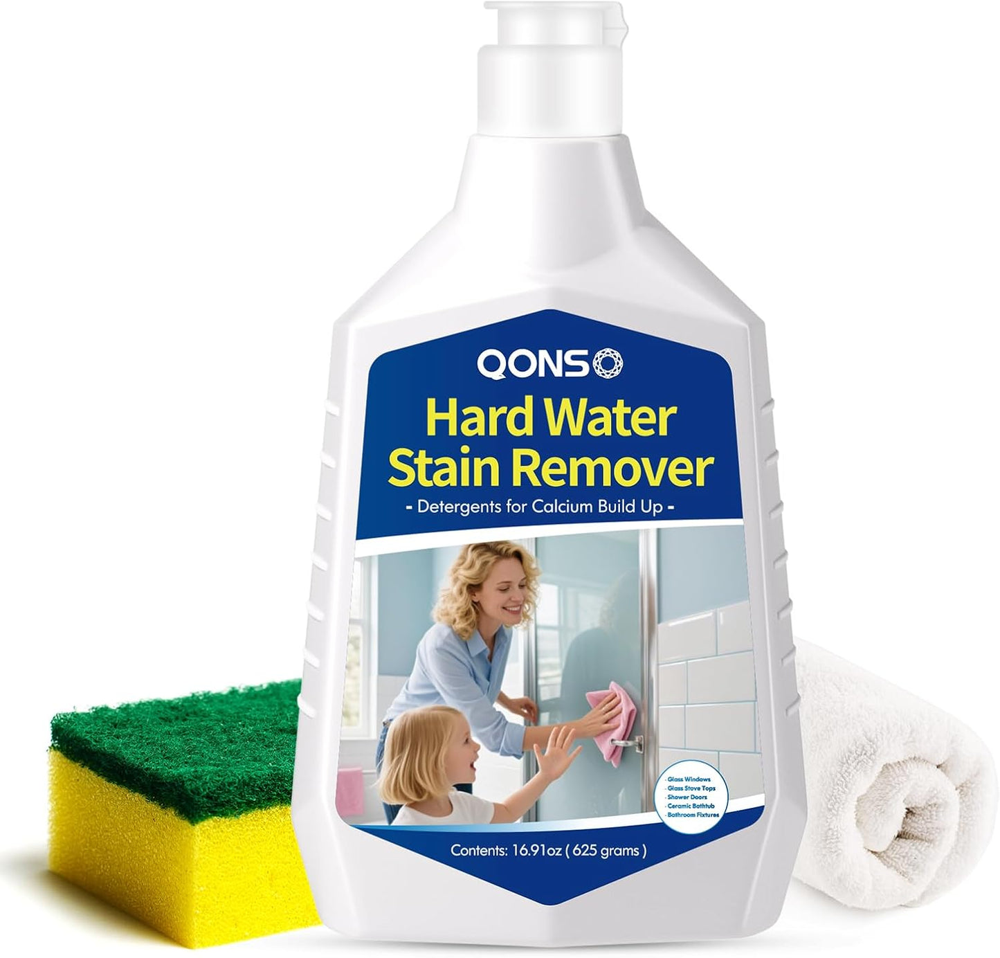 Hard Water Stain Remover, Shower Glass Door Cleaner Cream For Hard Water Stain,Bathroom Glass,Windows,Tile,Grout,Toilet Bowl,Calcium Build Up,Hard Water Cleaner 16.91 Oz (670 Grams)