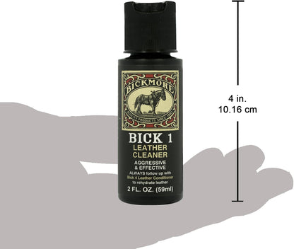 Bickmore Bick 1 Leather Cleaner 8 oz - Clean Dirt, Oil, Sweat, Salt, and Water Stains from All Colored, White, and Black Leather