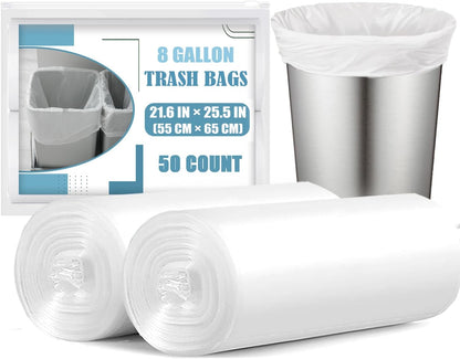 Small Trash Bags 4 Gallon - 105 Count 4 Gallon Trash Bag, Unscented Small Garbage Bags Bathroom Trash Bags, White 4 Gal Small Trash Can Liners