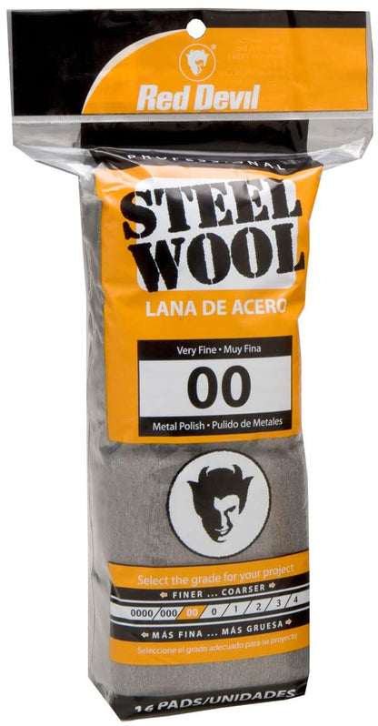 Red Devil 0310 Steel Wool, 0000 (Pack of 16)