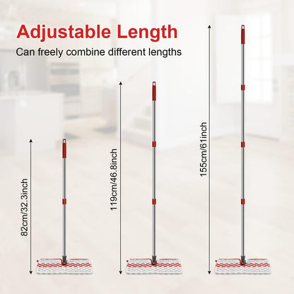 Microfiber Dust Mop Set for Floor Cleaning, Flat Mop for Wet & Dry to Clean Washable Flip Mops Pad for Ocedar Hardwood Floor 'N More 3-Action Mop, Adjustable 58" Mops Handle & 2 Reusable Refill & Base